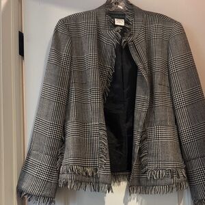 Harve Benard Black and White Plaid Blazer